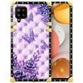 thumbnail image 1 of FKBRCL4U Compatible with Samsung Galaxy A42 5G Case, Purple Butterfly Flowers Leaf Luxury Golden Decoration for Girl Women Soft TPU Shockproof Protective Hard PC Back, 1 of 7