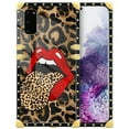 thumbnail image 1 of FKBRCL4U Compatible with Samsung Galaxy S20 Case, Brown Leopard Print Mouth Luxury Golden Decoration for Girl Women Soft TPU Shockproof Protective Hard PC Back, 1 of 7