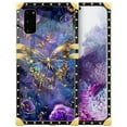 thumbnail image 1 of FKBRCL4U Compatible with Samsung Galaxy S20 Case, Glistening Golden Butterfly Vibrant Purple Blue Luxury Golden Decoration for Girl Women Soft TPU Shockproof Protective Hard PC Back, 1 of 7