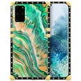 thumbnail image 1 of FKBRCL4U Compatible with Samsung Galaxy S20 Plus Case, Green Gold Grain Marbled Fluid Luxury Golden Decoration for Girl Women Soft TPU Shockproof Protective Hard PC Back, 1 of 7