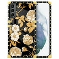 thumbnail image 1 of FKBRCL4U Compatible with Samsung Galaxy S21 Case, Blooming Rose Golden Flower Luxury Golden Decoration for Girl Women Soft TPU Shockproof Protective Hard PC Back, 1 of 7