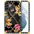 thumbnail image 1 of FKBRCL4U Compatible with Samsung Galaxy S21 Case, Pink Golden Chain Tropical Flower Luxury Golden Decoration for Girl Women Soft TPU Shockproof Protective Hard PC Back, 1 of 7