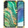 thumbnail image 1 of FKBRCL4U Compatible with Samsung Galaxy S21 FE Case, Green Gold Grain Marbled Fluid Luxury Golden Decoration for Girl Women Soft TPU Shockproof Protective Hard PC Back, 1 of 7
