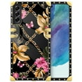 thumbnail image 1 of FKBRCL4U Compatible with Samsung Galaxy S21 FE Case, Pink Golden Chain Tropical Flower Luxury Golden Decoration for Girl Women Soft TPU Shockproof Protective Hard PC Back, 1 of 7