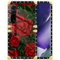 thumbnail image 1 of FKBRCL4U Compatible with Samsung Galaxy S23 Case, Vector Red Rose Green Leaf Luxury Golden Decoration for Girl Women Soft TPU Shockproof Protective Hard PC Back, 1 of 7