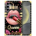 thumbnail image 1 of FKBRCL4U Compatible with Samsung Galaxy S24 S25 Case, Glitter Red Rose Queen Leopard Lipstick Luxury Golden Decoration for Girl Women Soft TPU Shockproof Protective Hard PC Back, 1 of 7