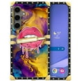thumbnail image 1 of FKBRCL4U Compatible with Samsung Galaxy S24 Plus Case, Cool Corlorful Lip Marble Luxury Golden Decoration for Girl Women Soft TPU Shockproof Protective Hard PC Back, 1 of 7