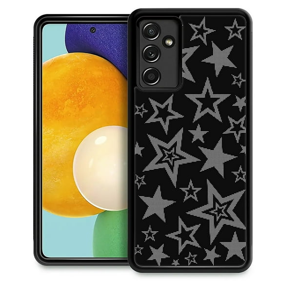 FKBRCL4U Compatible With Samsung Galaxy A14 5G Case, Black White Star Pattern For Girl Ultra Protection Shockproof Soft Silicone TPU Non-Slip Back