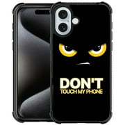 FKBRCL4U Compatible With iPhone 16 Case, Cartoon Dont Touch My Phone Pattern For Girl Ultra Protection Shockproof Soft Silicone TPU Non-Slip Back