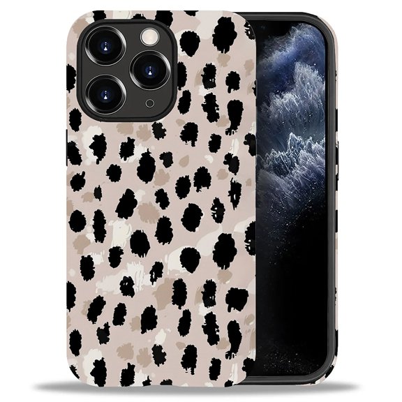 FKBRCL4U Compatible with iPhone 11 Pro Case, Cute Black Brown Leopard Print Pattern for Girl Full Body Design Soft Silicone Drop Shock Scratch Protection for iPhone 11 Pro