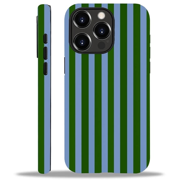 FKBRCL4U Compatible with iPhone 12 Pro Max Case, Green and Blue Stripes Geometric Vertical Line Pattern for Girl Full Body Design Soft Silicone Drop Shock Scratch Protection for iPhone 12 Pro Max