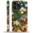thumbnail image 1 of FKBRCL4U Compatible with iPhone 12 Pro Max Glossy Case, Stained Glass Window White Magnolia Blossoms Pattern for Girl Full Body Design Soft Silicone Drop Shock Scratch Protection, 1 of 7