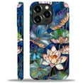 thumbnail image 1 of FKBRCL4U Compatible with iPhone 13 Pro Glossy Case, Stained Glass Lotus Flowers Leaves Pattern for Girl Full Body Design Soft Silicone Drop Shock Scratch Protection for iPhone 13 Pro, 1 of 7