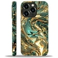thumbnail image 1 of FKBRCL4U Compatible with iPhone 13 Pro Max Case, Abstract Gold Teal Fluid Art Pattern for Girl Full Body Design Soft Silicone Drop Shock Scratch Protection for iPhone 13 Pro Max, 1 of 7