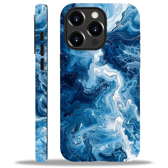 FKBRCL4U Compatible with iPhone 14 Pro Case, Abstract Vast Ocean Pattern for Girl Full Body Design Soft Silicone Drop Shock Scratch Protection for iPhone 14 Pro