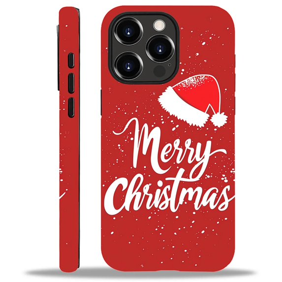 FKBRCL4U Compatible with iPhone 14 Pro Case, Merry Christmas Santa Hat Pattern for Girl Full Body Design Soft Silicone Drop Shock Scratch Protection for iPhone 14 Pro