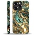 thumbnail image 1 of FKBRCL4U Compatible with iPhone 14 Pro Max Case, Abstract Gold Teal Fluid Art Pattern for Girl Full Body Design Soft Silicone Drop Shock Scratch Protection for iPhone 14 Pro Max, 1 of 7