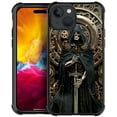 thumbnail image 1 of FKBRCL4U Compatible With iPhone 15 Case, Mechanical Skull Cloak Gear Grim Reaper Pattern For Girl Ultra Protection Shockproof Soft Silicone TPU Non-Slip Back, 1 of 7