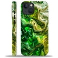 thumbnail image 1 of FKBRCL4U Compatible with iPhone 15 Glossy Case, Abstract Green Liquid Swirling Alcohol Pattern for Girl Full Body Design Soft Silicone Drop Shock Scratch Protection for iPhone 15, 1 of 7