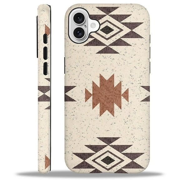 FKBRCL4U Compatible with iPhone 16 Case, Western Boho Aztec Pattern for Girl Full Body Design Soft Silicone Drop Shock Scratch Protection for iPhone 16