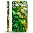 thumbnail image 1 of FKBRCL4U Compatible with iPhone 16 Plus Matte Case, Abstract Green Liquid Swirling Alcohol Pattern for Girl Full Body Design Soft Silicone Drop Shock Scratch Protection for iPhone 16 Plus, 1 of 7