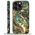 thumbnail image 1 of FKBRCL4U Compatible with iPhone 16 Pro Case, Abstract Gold Teal Fluid Art Pattern for Girl Full Body Design Soft Silicone Drop Shock Scratch Protection for iPhone 16 Pro, 1 of 7