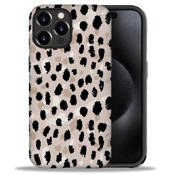 FKBRCL4U Compatible with iPhone 16 Pro Max Case, Cute Black Brown Leopard Print Pattern for Girl Full Body Design Soft Silicone Drop Shock Scratch Protection for iPhone 16 Pro Max