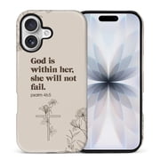 FKBRCL4U Compatible with iPhone 17 Matte Case Christian Bible Verse Religious Scripture Jesus Pattern for Girl Full Body Design Soft Silicone Drop Shock Scratch Protection