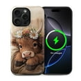 thumbnail image 1 of FKBRCL4U for iPhone 14 Pro Max Compatible with Magsafe Case Cute Brown Highland Cow Sleeping Pattern for Girl Boy Full Body Magnetic Design Soft Silicone Protection, 1 of 7