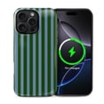 thumbnail image 1 of FKBRCL4U for iPhone 15 Pro Compatible with Magsafe Case Green and Blue Stripes Geometric Vertical Line Pattern for Girl Boy Full Body Magnetic Design Soft Silicone Protection, 1 of 7