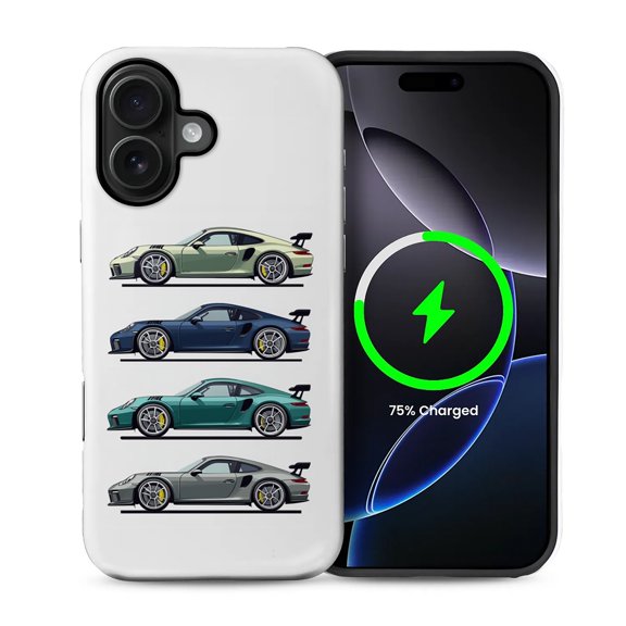 FKBRCL4U for iPhone 16 Plus Compatible with Magsafe Case Old School Gray Green Blue Super Car Pattern for Girl Boy Full Body Magnetic Design Soft Silicone Protection