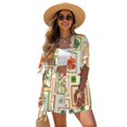 thumbnail image 1 of FKEKYI Art Flower Palm Tree Print Womens 2 Pcs Short Set Open Front Shirt Top Summer Outfits Shorts with Elastic Waist Beachwear Breathable Lounge Set Resort Wear, XL, 1 of 7