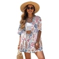 thumbnail image 1 of FKEKYI Coral Starfish Print Women's 2 Piece Set Short Sleeve Shirt & Shorts with Elastic Waist Summer Beachwear Soft Vacation Outfits Open Front Top Lounge Set, M, 1 of 6