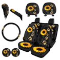 thumbnail image 1 of FKELYI 11pcs Sunflower Paw Car Seat Cover Accessories with Car Headrest Cover+Steering Wheel Covers+Car Cup Holder+Gear Shift Covers+Handbrake Covers,Universal Automobile High Back Seat Cover, 1 of 8