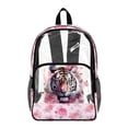 thumbnail image 1 of FKELYI 17 Inch Clear Backpacks for Kids School Bookbag Pink Rose Butterfly Tiger Print Lightweight Transprent Schoolbag for Elementary Student Daypack Rucksack, 1 of 7