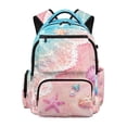 thumbnail image 1 of FKELYI 17 Inch Schoolbag for Girls Primary School Bookbag Kids Backpack with Multi-Pockets Pink Starfish Beach Sea Shell Print Lightweight Casual Daypack Travel Rucksack, 1 of 7