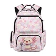 thumbnail image 1 of FKELYI 17 Inch Schoolbag for Kids Backpack Flower Cartoon Axolotl Print Large Capacity Primary School Bookbag with Multi-Pockets Casual Daypack Rucksack for Girls Knapsack, 1 of 7