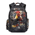 thumbnail image 1 of FKELYI 17 Inch Schoolbag for Kids Backpack with Multi-Pockets Splatter Rooster Print Daily Daypack for Elementary Student Rucksack for Outdoor Hiking Traveling, 1 of 7