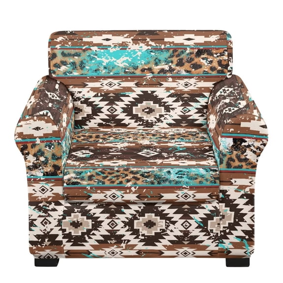 FKELYI 2 Piece Stretch Couch Cover with Separate Cushion Cover Aztec Tribal Geometric Leopard Print Anti-Dust Armchair Slipcover Furniture Protector for Living Room