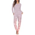 thumbnail image 1 of FKELYI 2 Pieces Pink Sakura Women Pajamas Lightweight Party Nightwear for Women Pajama Durable Long Sleeve Pjs for Women Size M, 1 of 4