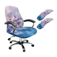thumbnail image 1 of FKELYI 3 Pcs Set Office Chair Cover with Armrest Cover Pink Hibiscus Floral Dolphin Print Stretchable Swivel Gaming Chair Protector Dustproof Boss Armchair Decor, Large, 1 of 6