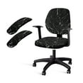 thumbnail image 1 of FKELYI 4 Pcs Office Chair Covers Set Black Marble Texture Print Removable Computer Chair Slipcovers with Arm Rest Covers Anti-Dust Furniture Protector for Swivel Chair Armchair, 1 of 7
