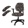 thumbnail image 1 of FKELYI 4 Pcs Set Office Chair Slipcover Anti-Dust Swivel Boss Chair Protector Covers Gradient Butterfly Print Soft Breathable Armchair Cover for Home Office Decoration, 1 of 7