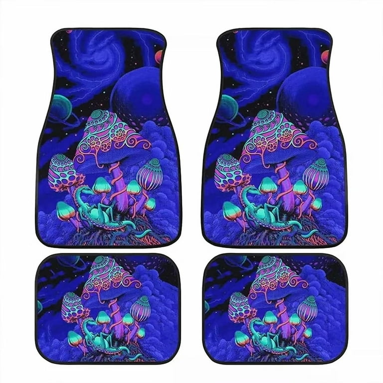 FKELYI 4 Pieces Mushroom Car Floor Mats Protective Accessories for