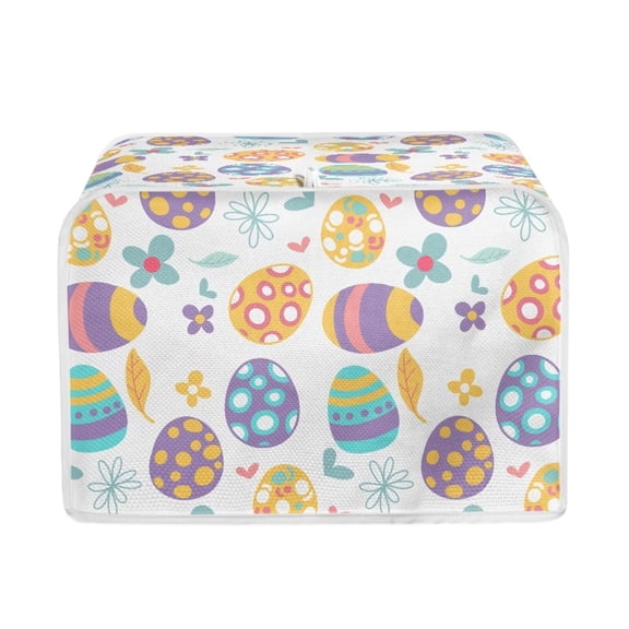 FKELYI 4-Slice Easter Eggs Print Toaster Covers Easy to Clean Small Appliance Covers Wide Slot Foldable Bread Toaster Cover,Dust and Fingerprint Protection