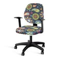 thumbnail image 1 of FKELYI Abstract Flower Print Office Chair Slipcover Stretchable Desk Chair Cover Elastic Fabric Computer Chair Protective Cover Chair Cover for Decoration, Pack of 2, 1 of 7