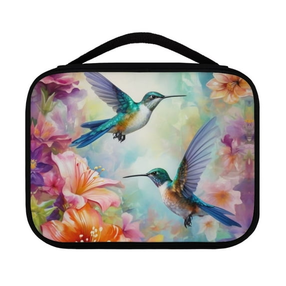 FKELYI Aesthetic Bible Case with Handle Durable Bible Cover Bag for Women Large Capacity Flower Hummingbird Scripture Bag