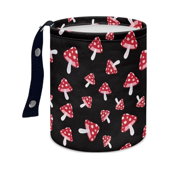 FKELYI Aesthetic Car Trash Can for Cars SUVs Washable Mushroom Plant Automobile Garbage Can Leisure Hanging Car Trash Bag Interior Accessories