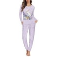 thumbnail image 1 of FKELYI Aesthetic Long Sleeve Pajamas 2 PCS Flower Rabbit Durable Sleepwear for Women Pajama Set Happy Easter Elastic Hoilday Long Sleeve Women Pjs Size 5XL, 1 of 4