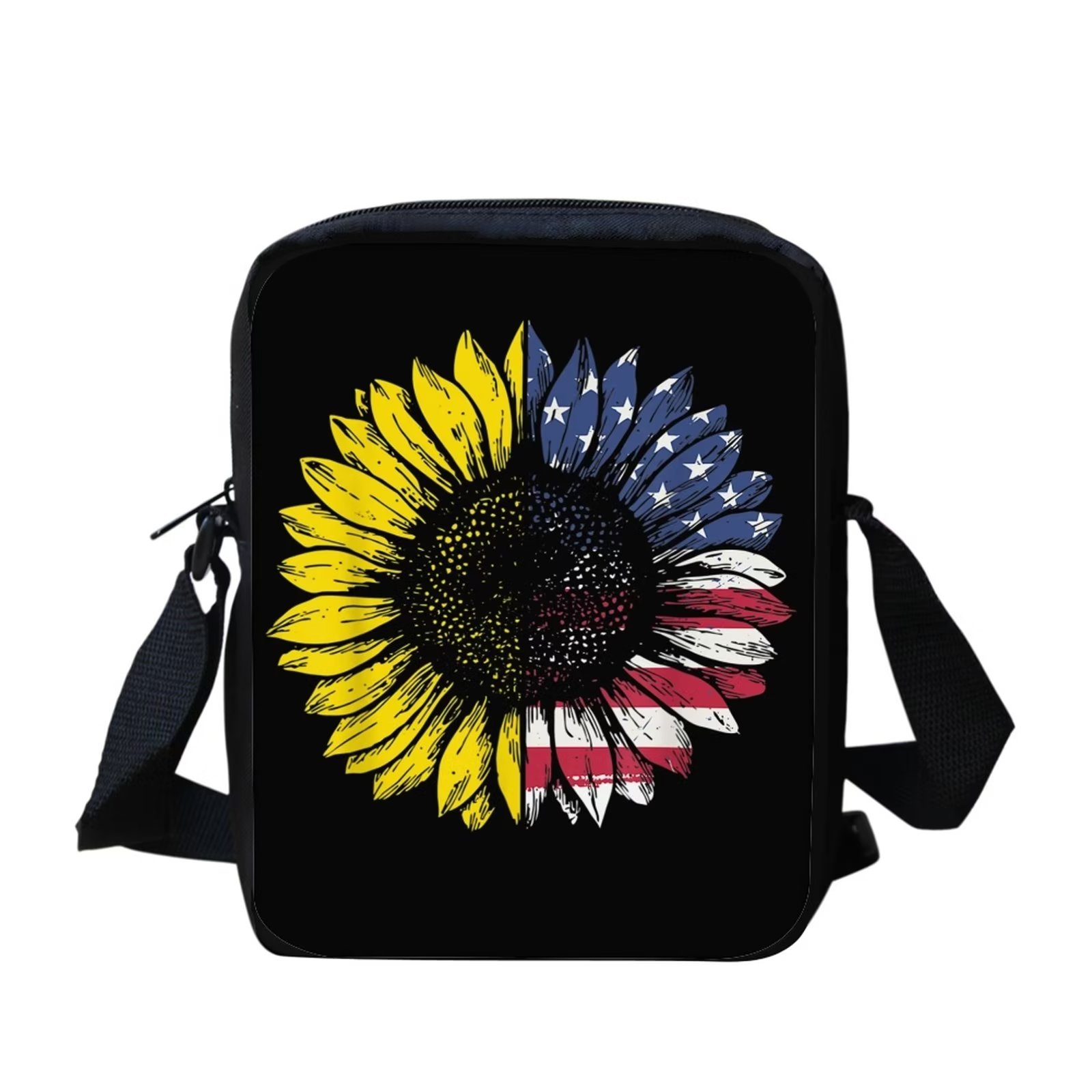  FKELYI American Flag Sunflower Shoulder Bags Women